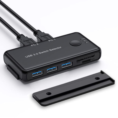 USB 3.0 Switch Selector KVM Switcher 2 Computers Sharing 4 Port USB 
