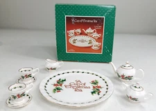"A CUP OF CHRISTMAS TEA" Mini Tea Set Waldman House CT133 Miniature