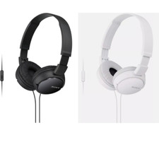 Sony MDR-ZX110AP Wired Extra Bass Headphones w/Mic Black/White