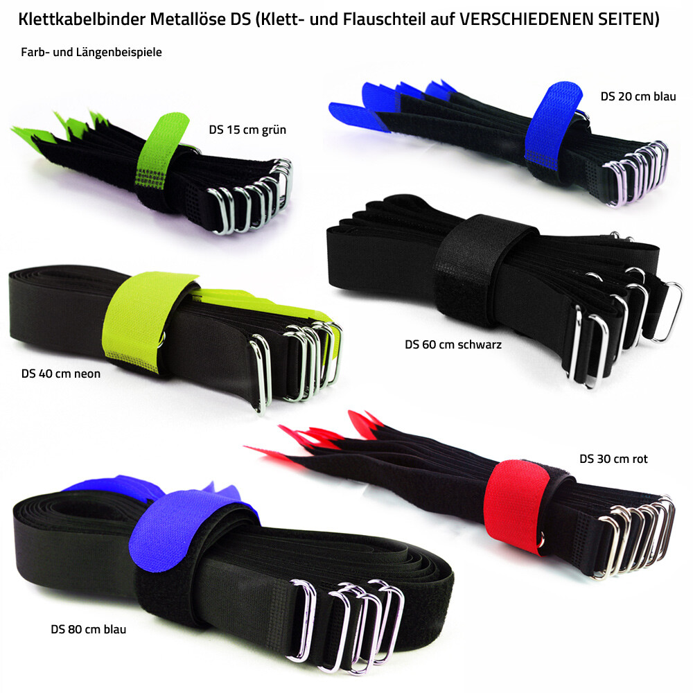40 Stück Klett-Kabelbinder, 20 Cm Lang, Mit Metallöse – Perfekt Zum Ordnen & Bündeln
