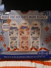 SOFTSOAP (2) STARLIGHT SOIREE PEPPERMINT JINGLE&MINGLE WINTERBERRY BODYWASH SET