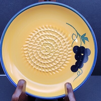 Garlic Grater Plate 5'' Zester Yellow Ceramic Claytan Tableware 