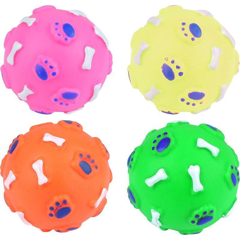 Henbrandt Single Rubber Dog Ball with Squeak Assortment