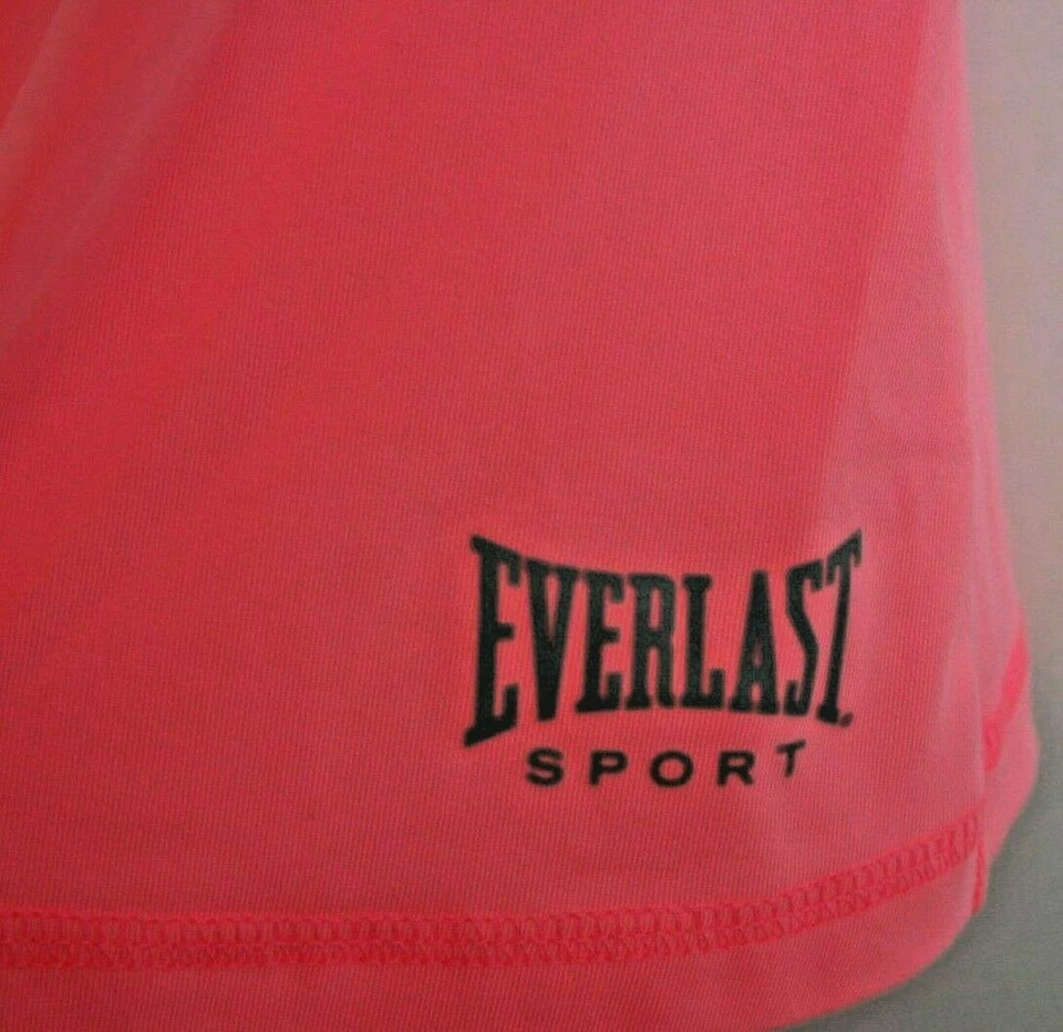 Girls Sport Shirt w/Shelf Bra Size L 10/12 Pink Teal Trim Wicking NWT Everlast   - Image 3 of 4
