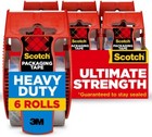 Scotch Shipping Packaging Tape Clear 6 Rolls w/ Dispensers Heavy Duty Packing