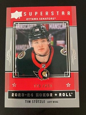 2023-24 Upper Deck Series 1 Honor Roll Silver Rainbow HR-8 Tim Stützle ed/250