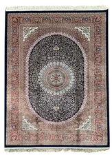 5X8 Tufted Pure Silk Area Rug Turkish Oriental Carpet, 1000 KPSI (5'1" x 7'7")