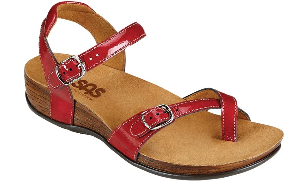 SAS Women's Shoes Pampa Comfort Sandal Lipstick Red 6 Medium FREE SHIPPING NEW