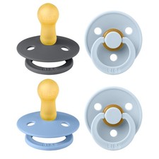 Pacifiers - Colour 4 Pack Round Nipple Baby Pacifier BPA Free Natural Rub...