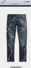 Ralph Lauren Purple Label Slim Fit Bridle Print Jean 36/34 Italy MSRP 1495