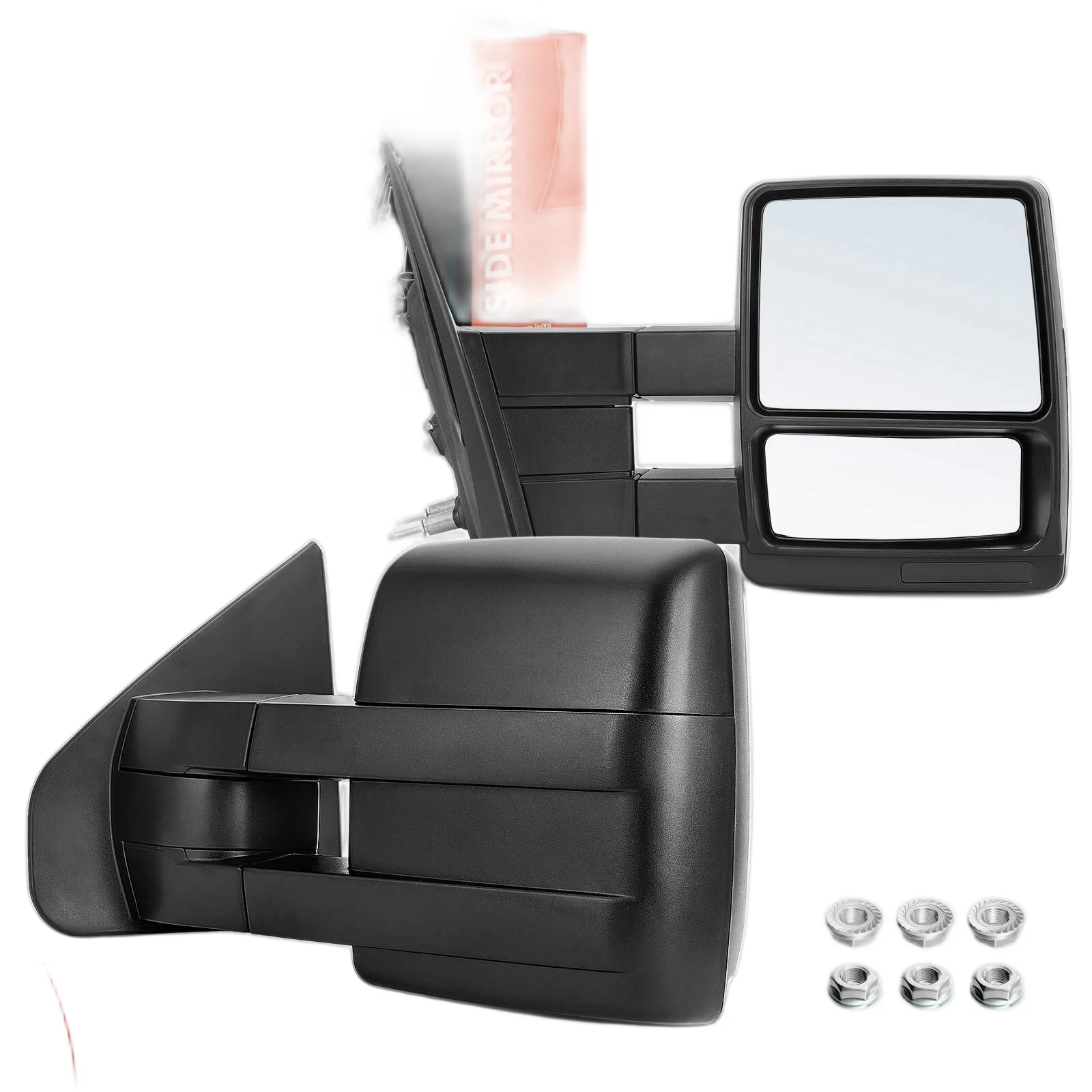 A-Premium Pair Manual Towing Mirror w/ Manual Fold Heated for Ford F-150 04-14