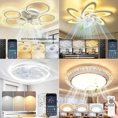 LED Deckenventilator Beleuchtung mit Fernbedienung Ventilator Lüfter Deckenlampe