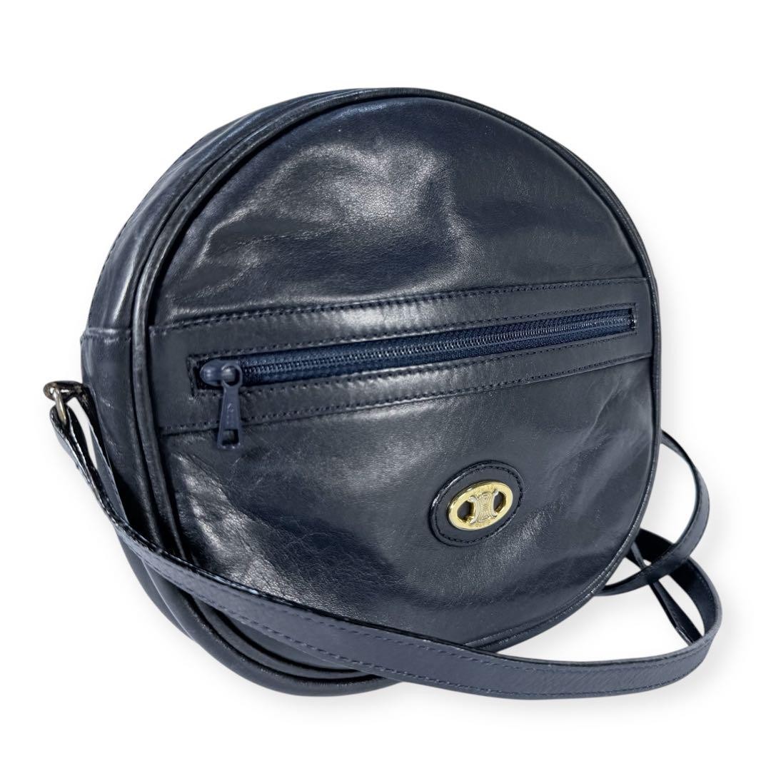 Authentic Celine Navy Leather Shoulder Bag G07162331