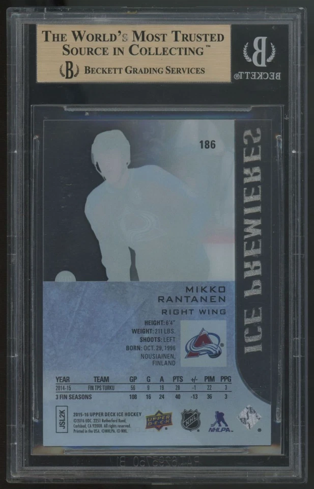 2015-16 Upper Deck Ice Mikko Rantanen RC /499 #186 BGS 9.5 - Image 2 of 2