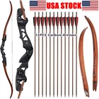 Archery 62" ILF Takedown Recurve Bow 25-60lbs Outdoor Hunting Shooting Target