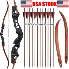 Archery 62" ILF Takedown Recurve Bow 25-60lbs Outdoor Hunting Shooting Target
