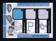 2005 Fleer Classic Clippings Blue Materials Hank Aaron Roberto Clemente HOF g2u