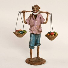 Brazilian Folk Art "Farmer" Clay Figurine - Signed 8.5" 