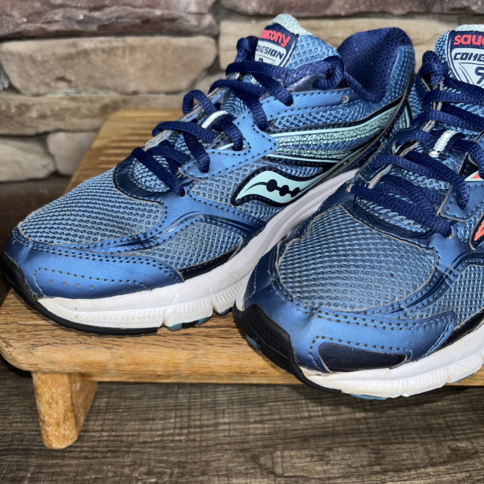 Saucony Shoes Cohesion 9 Women's Size 7 Blue/Coral Athletic Running Sneaker*Read thumbnail 8