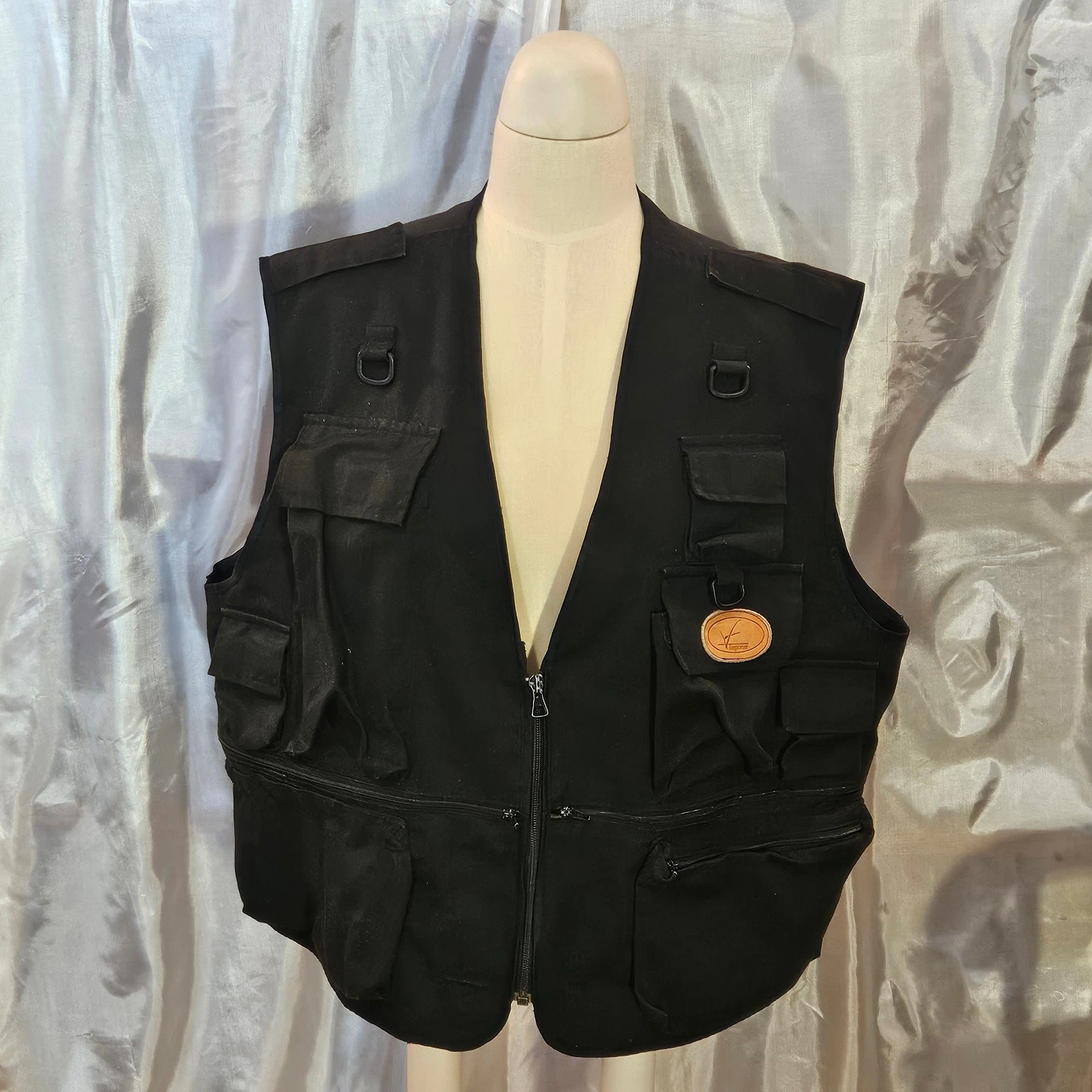 Vtg Reporter French Black 9-Pocket Vest Sz Men's XL Photography, Fishing, Hiking