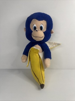 Classic Toy Company Cobalt Blue Monkey Chimp Gorilla in Banana Peel 13'' 2015