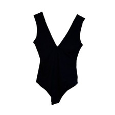 Free People Intimately Keep it Sleek Duo Bodysuit XS Sleeveless Black V Neck NWT