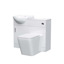 Cloakroom Basin Sink Vanity Unit with WC Toilet Compact Bathroom Ensuite