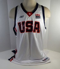 2004-05 Team USA Basketball Blank Game Issued White Jersey 50+4 DP20250