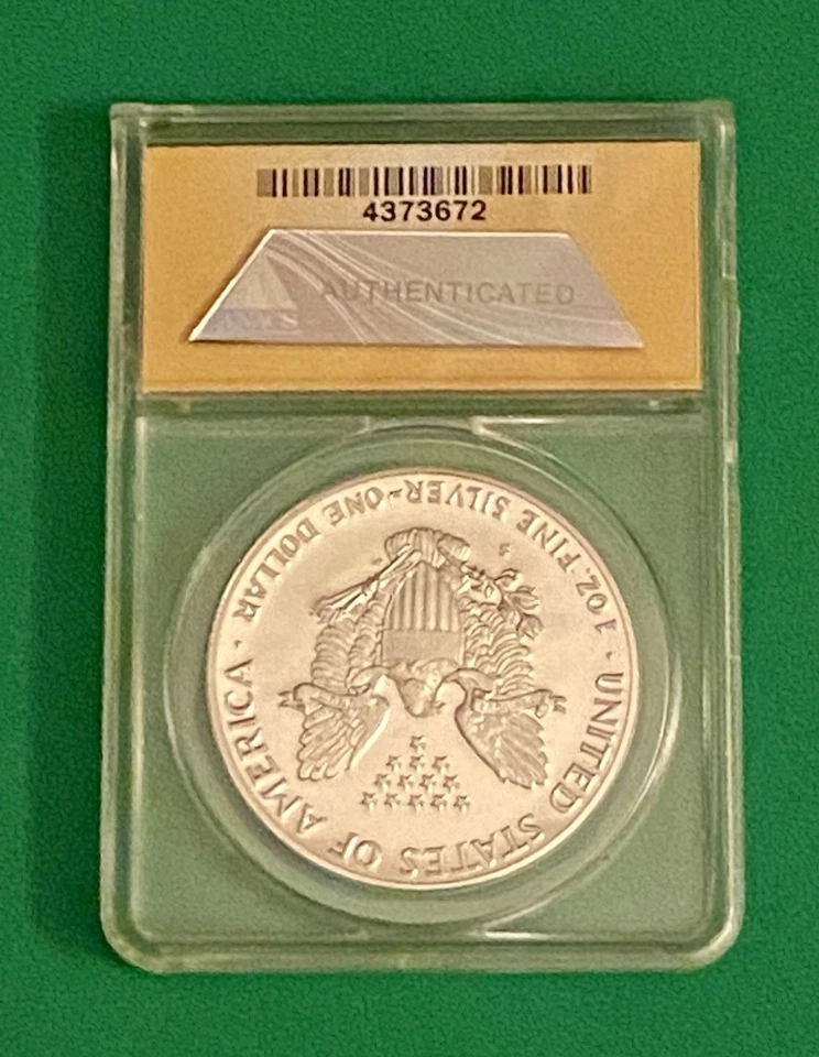 1986 S PROOF SILVER EAGLE ANACS PR70 DCAM FIRST YEAR OF ISSUE Rare Yellow Label! - Image 2 of 4