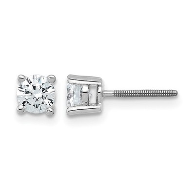 14 Karat Weißgold 3/4 Karat im Labor gezüchteter Diamant VS+ F+ rund komplett vier Krappen
