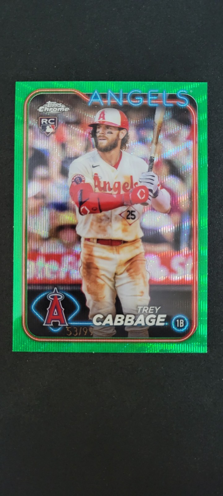 2024 Topps Chrome Trey Cabbage #226 Green Refractor /99 Angels rookie card