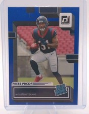2022 PANINI DONRUSS #340 DAMEON PIERCE RATED ROOKIE BLUE PRESS PROOF TEXANS RC