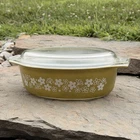 Vintage Pyrex 045 Spring Blossom Green Crazy Daisy 2.5 Qt Casserole Lid