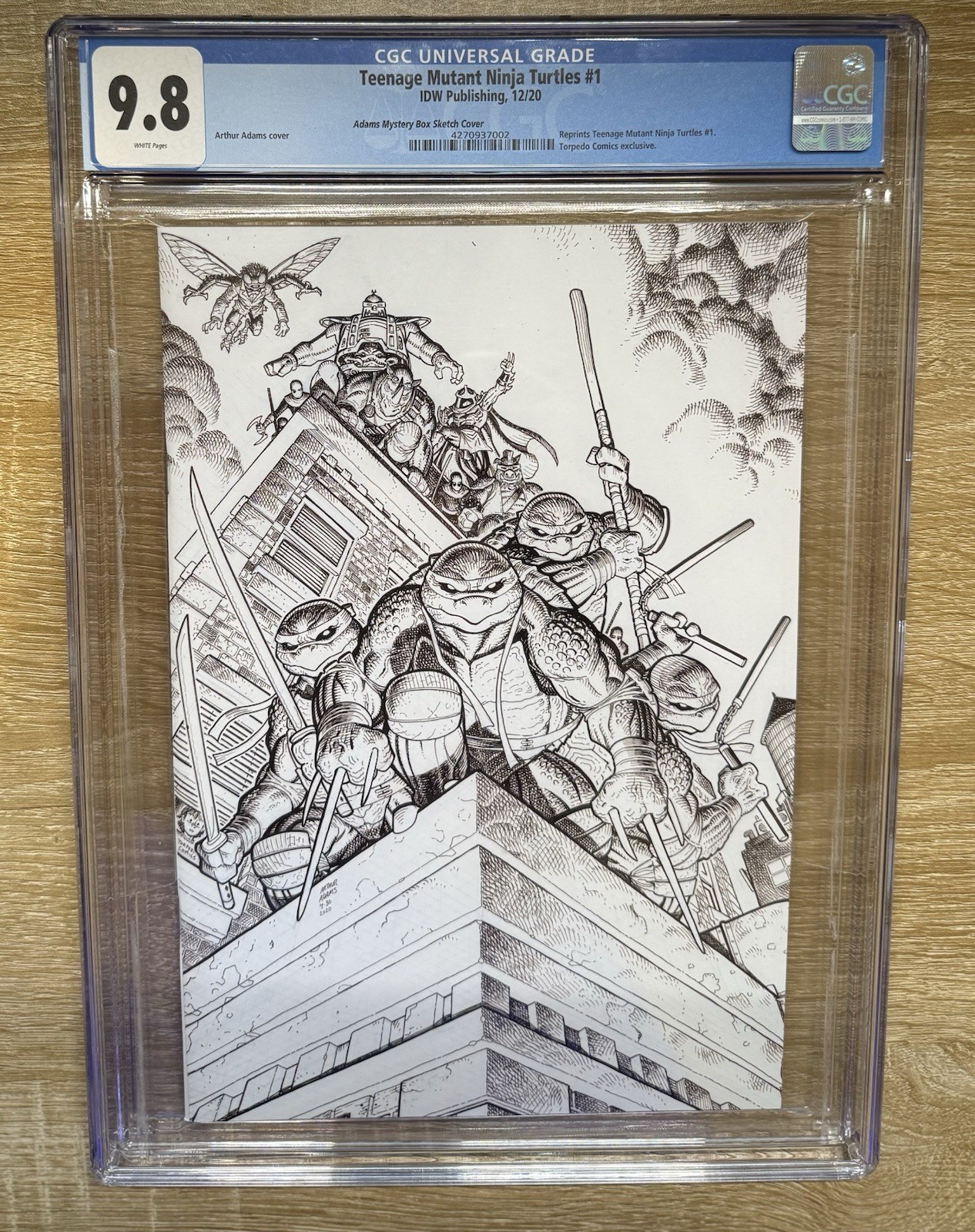Teenage Mutant Ninja Turtles CGC 9.8 #1 Torpedo Reprint : Art Adams B&W Variant