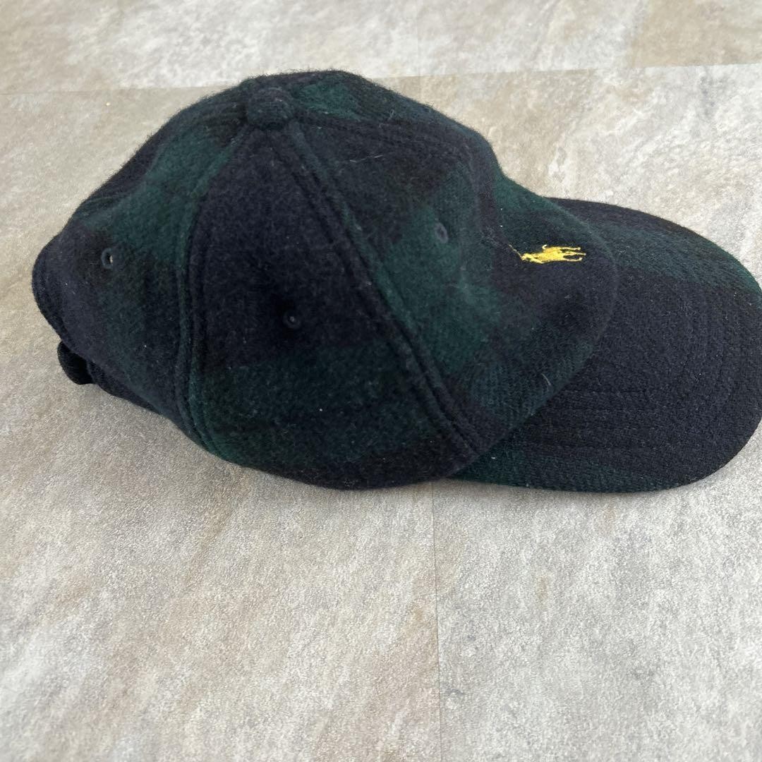 POLO Ralph Lauren berretto a quadri in lana pony nero verde