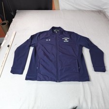 Under Armour Jacket Mens Large Blue ColdGear Full Zip Valley Forge Military Top
