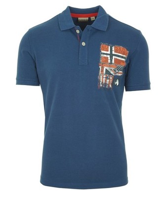 NAPAPIJRI Erenner Herren Men Polo T-Shirt Poloshirt Dark Denim