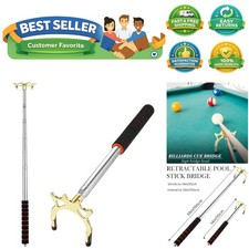 Compact Retractable Pool Bridge Stick for Casual and Competitive Billiards Play