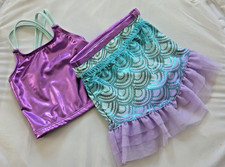 WONDER NATION Toddler Girls 3 Piece Mermaid Tankini Swimsuit  Skirt Size 2T NWT