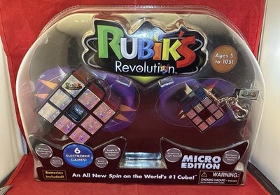 Rubik's Revolution Micro Edition Electronic Keychain Game w/ 6 Electronic Games