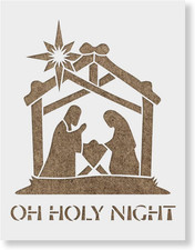 Family Nativity Stencil - Christmas Craft Ideas for Gifts, Merry Design