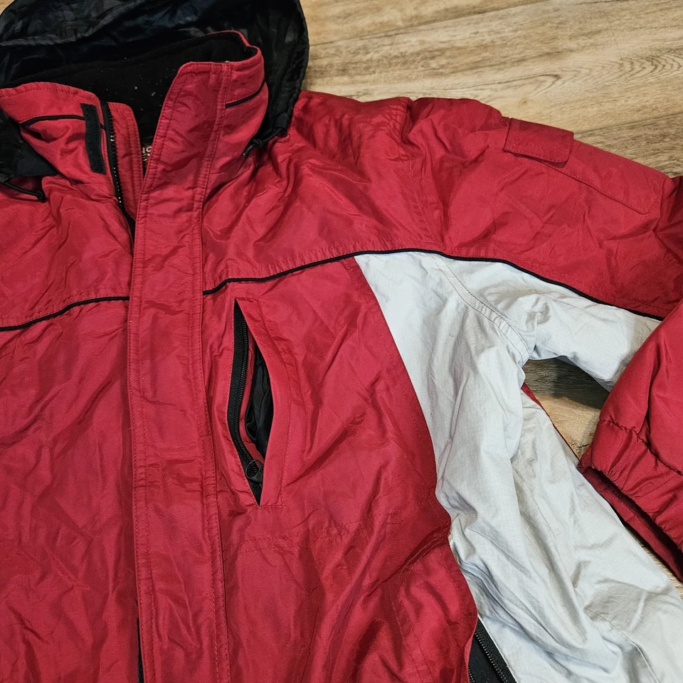 Northern Exposure Outdoor Wear Winter Coat Jacket Red & White Mens Size Mediums - Image 2 of 4