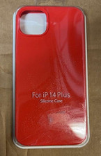 Silicone Rubber Phone Case For Apple iPhone 14 Plus Red Soft Back Cover