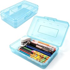 Pencil Box,Large Capacity Plastic Hard Pencil Case Crayon Box Bulk, Durable P...