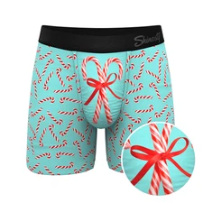 Shinesty "The Peppermint Pimp Canes" Candy Cane Ball Hammock® Pouch Boxer Briefs