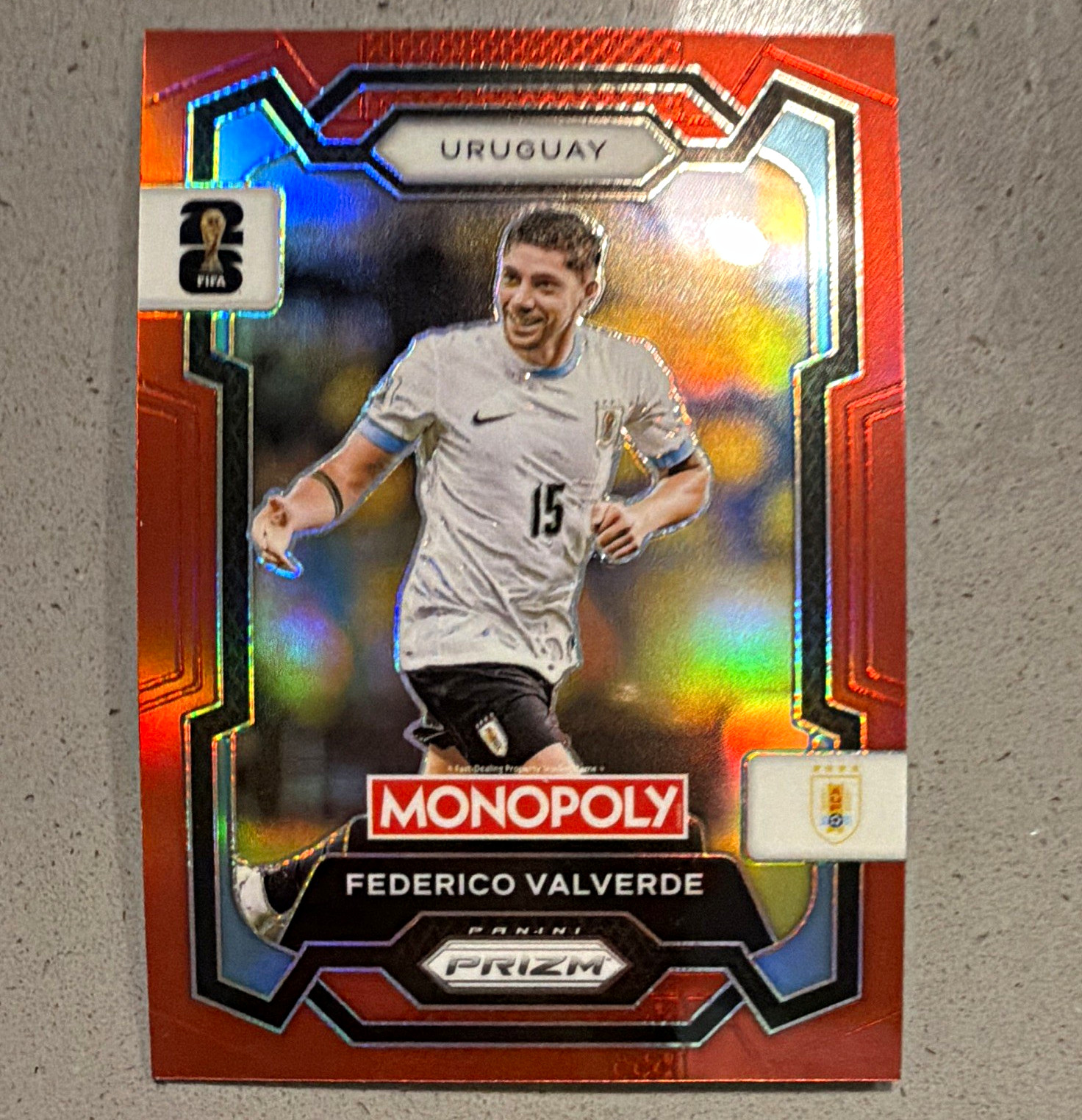 Panini Prizm Monopoly FIFA World Cup 2026 Federico Valverde #65 Red Prizm