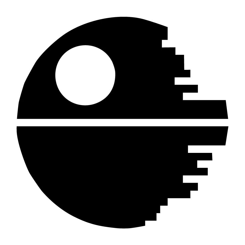 Star Wars Death Star Decal Sticker Black Die Cut Vinyl