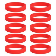 10Pcs Silicone Rubber Bands Non-slip 3.54 Inch Flat for Books, Red