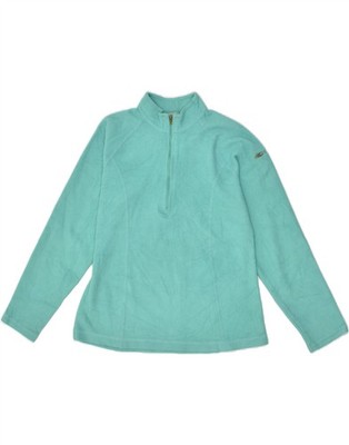 L.L.BEAN Damen Fleecepullover mit Reißverschluss am Ausschnitt UK 6 XS türkis Polyester BB09
