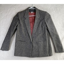 VTG Casa De Lana Blazer Jacket Womens 15/16 Wool Tweed Heathered Gray